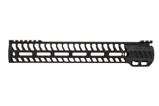 SLR Rifleworks M-LOK HELIX rail is 12.5" for AR15 with black anodized finish and interrupted top rail
